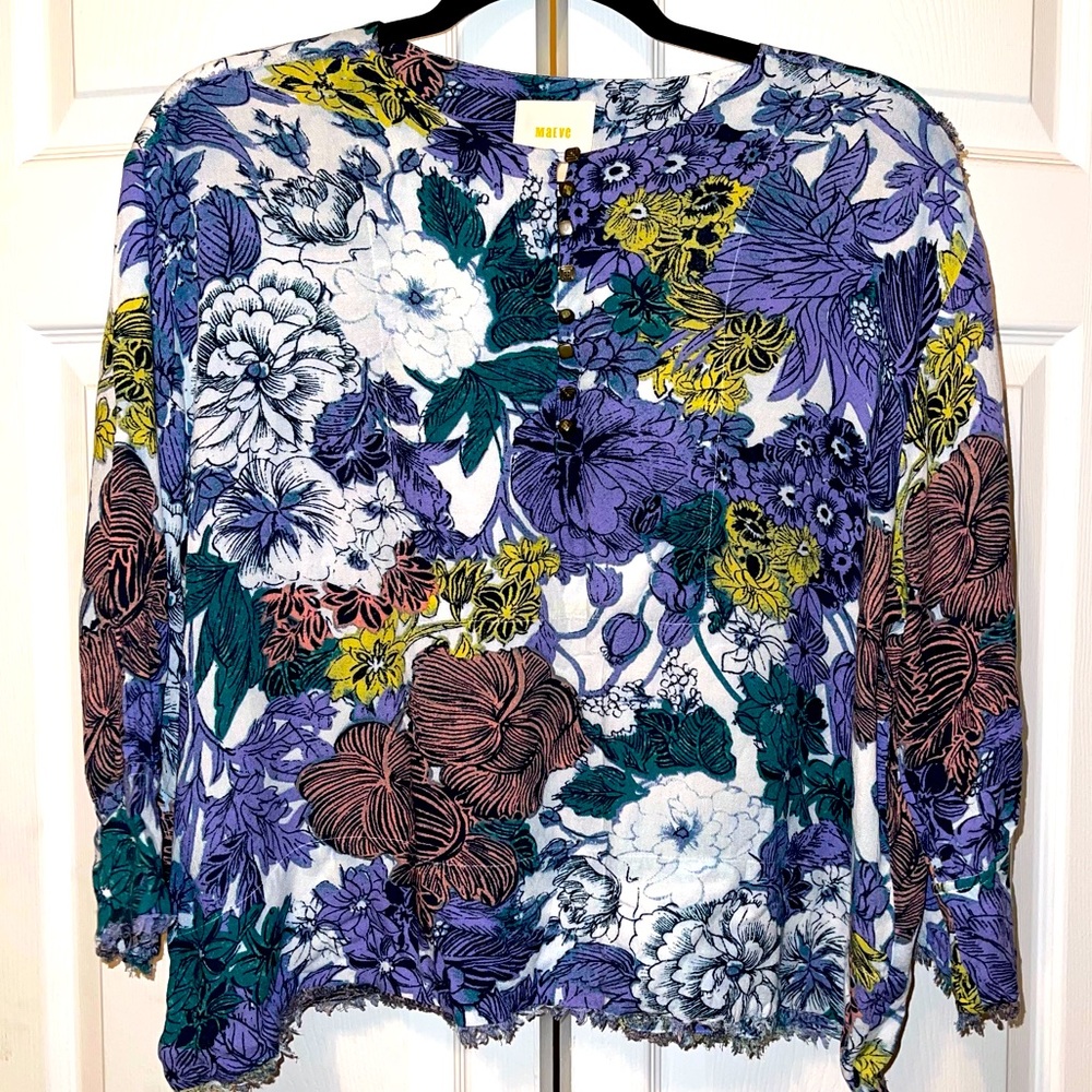 Maeve Anthropologie• floral boxy blouse